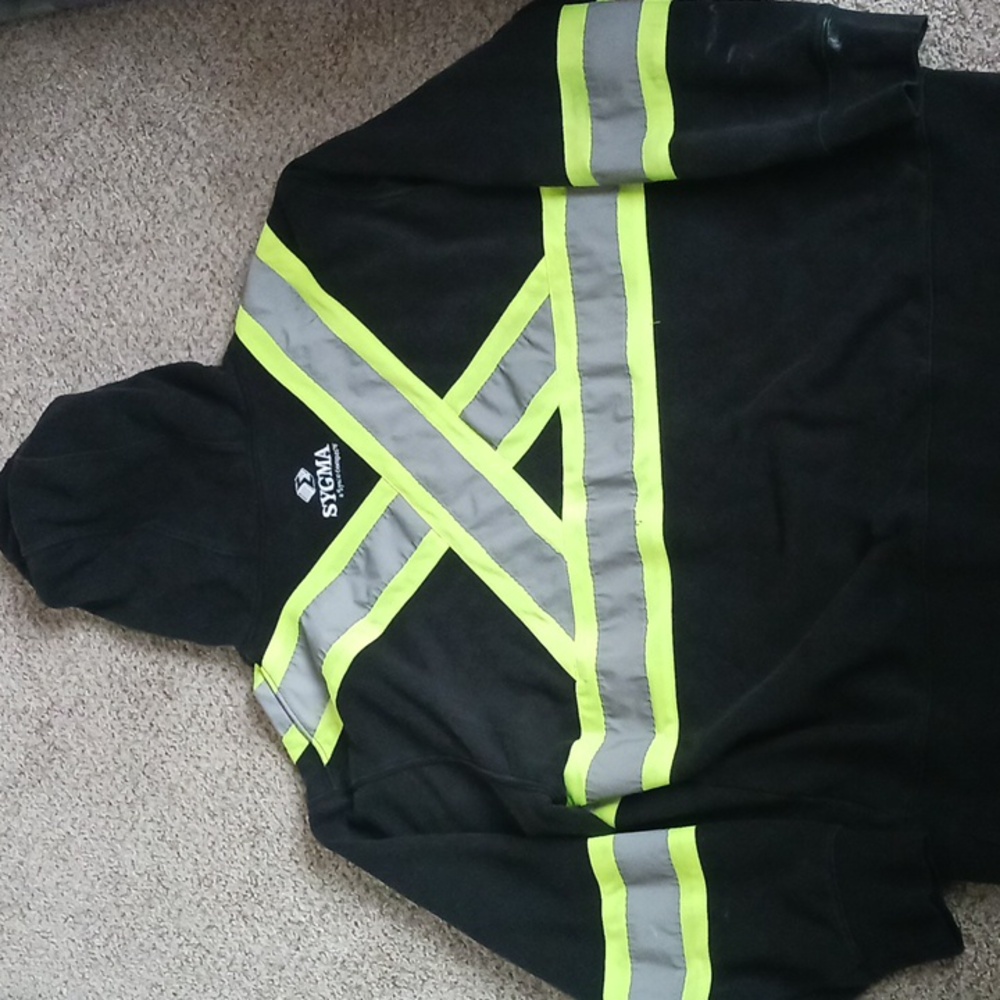 WearGuard Sygma High-Visibility Safty Work Hooded Pullover Sweatshirt Mens 2xl - Picture 2 of 6